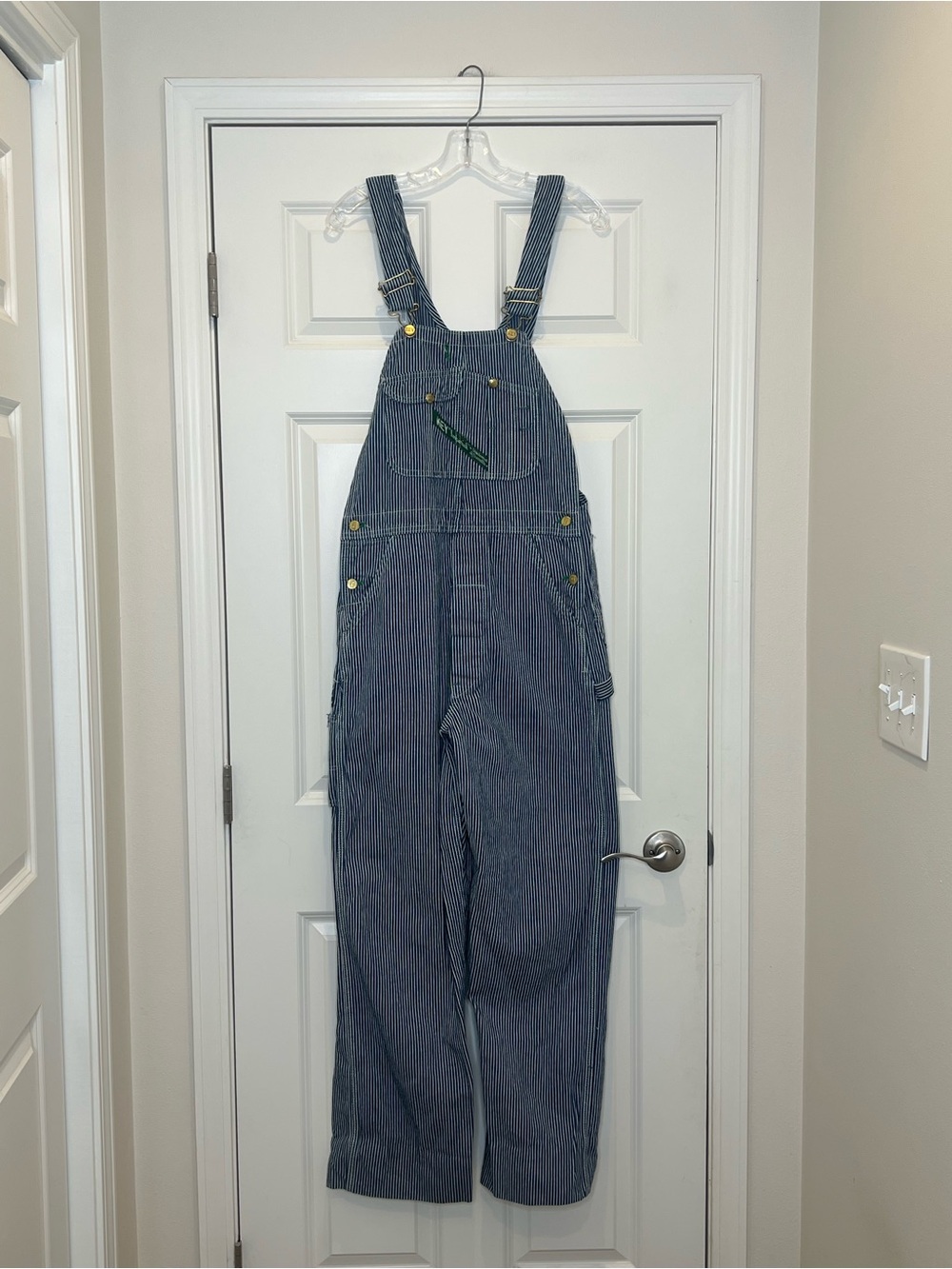 Vintage Key Imperial Overalls Hickory Railroad Striped USA 32 x 34